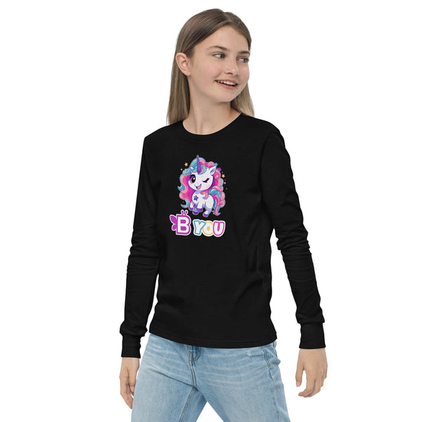 BE You Youth Long Sleeve Tee – Where Unicorn Magic Meets Individuality - BE Company LLC