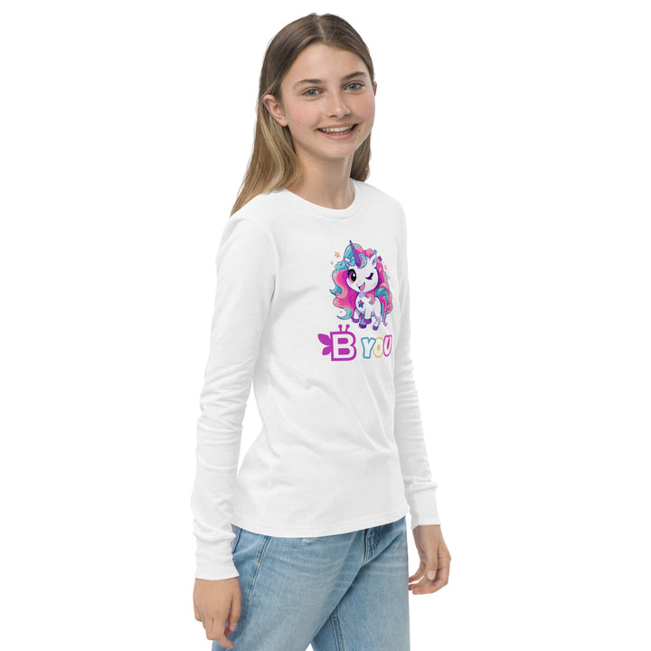 BE You Youth Long Sleeve Tee – Where Unicorn Magic Meets Individuality - BE Company LLC