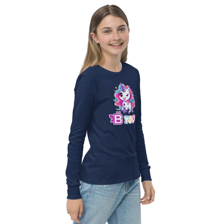 BE You Youth Long Sleeve Tee – Where Unicorn Magic Meets Individuality - BE Company LLC