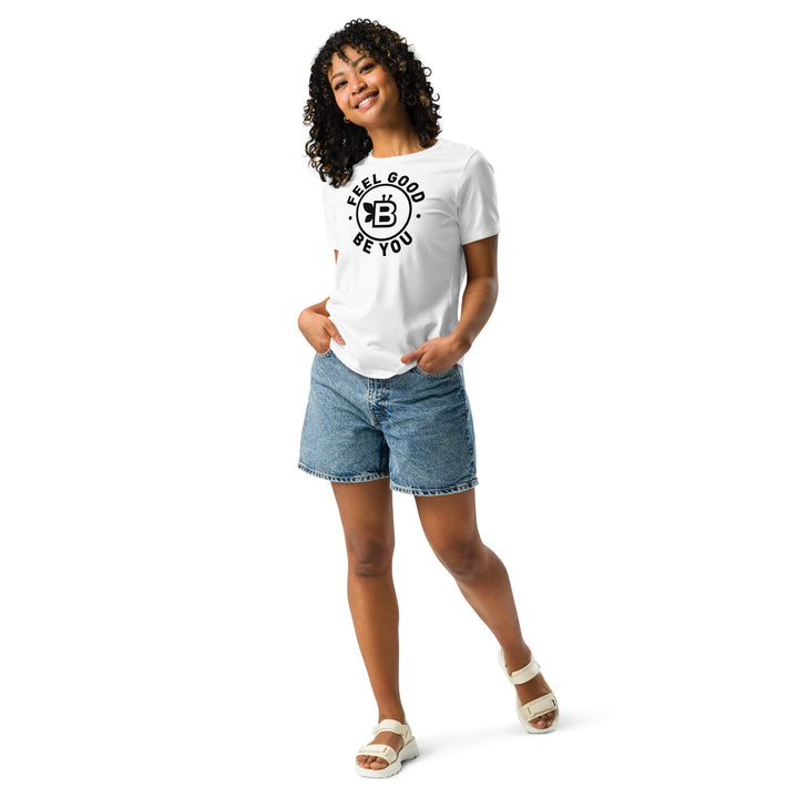 Women's 'Feel Good. Be You.' Relaxed T-Shirt White - BE Company LLC